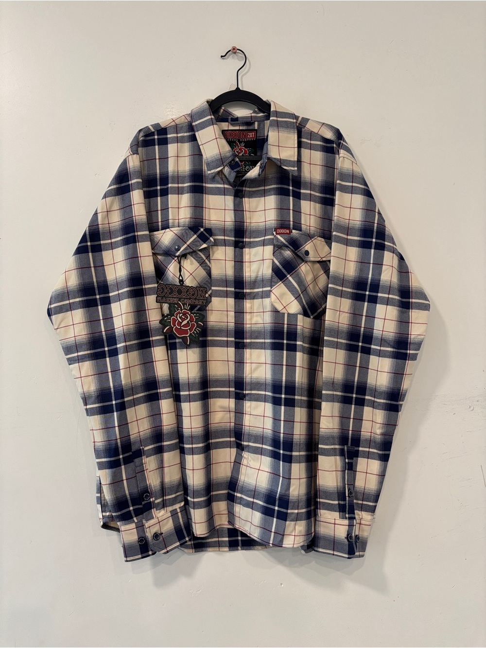 DIXXON Navy and Cream Plaid Button-Down Shirt